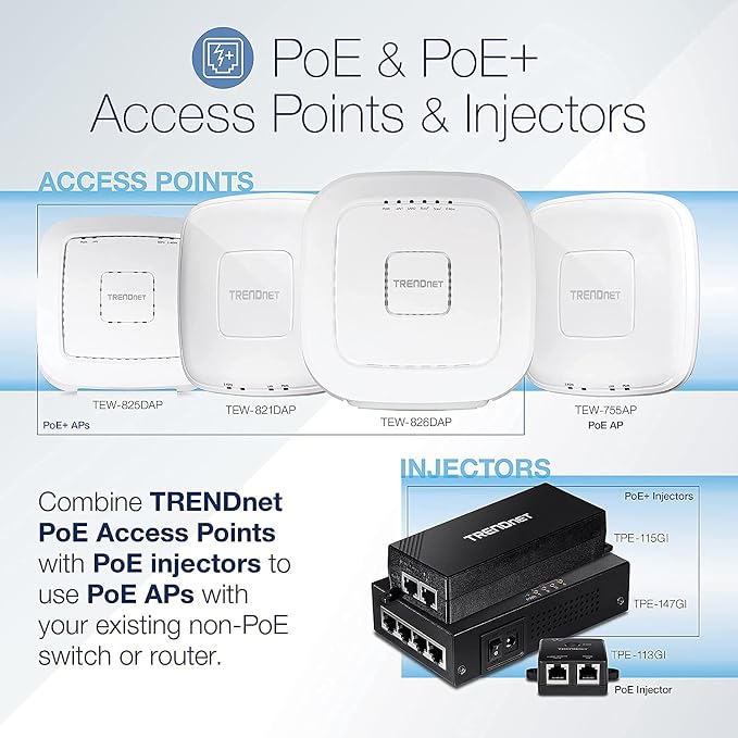 TRENDnet Gigabit Power Over Ethernet+Injector, Converts Non-Poe Gigabit to Poe+ - Image 2