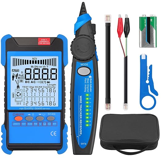 Network Cable Tester with NCV, Poe Cable Tracker Ethernet Cable Finder by YGiTK