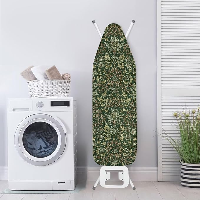 ZCFYGDX Breathable Ironing Board Cover Decor, Resist Scorching & Staining, 18x58 Wear & Soil Resistant Covers, Elastic Edges,3 Fasteners,Anti-Scorch Polyester Fabrics William Morris Prints