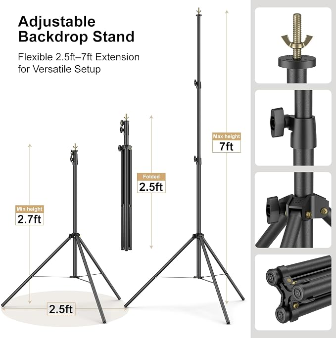 LINCO Lincostore Backdrop Support Stand Kit 10x6.5ft Adjustable Photography - Image 4