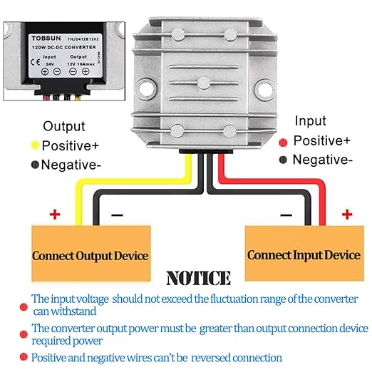DC Voltage Reducer DC 24V Step Down to 12V 10A 120W Voltage Regulator Power Converter Waterproof Module Transformer for Golf Cart Club Car