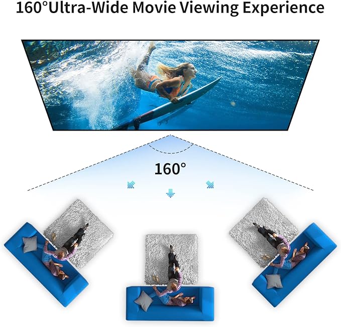 Projector Screen Outdoor, Vamvo Portable Projectors Screen with Aluminum Alloy Stand 120" Foldable Screens, 10 Feet Indoor Movie Screens with Carrying Bag for Home Theater Backyard Movie Night
