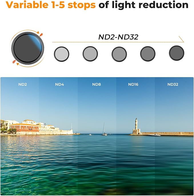 K&F CONCEPT 72mm Variable ND2-32 & Circular Polarizing Lens Filter in 1 - Image 4