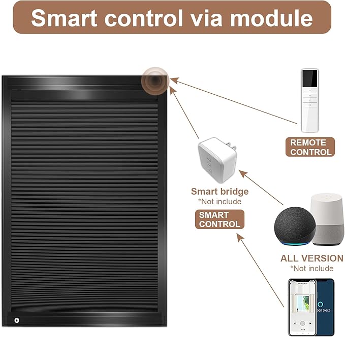 LEXEN Smart Bottom Up Honeycomb Shades - WiFi Enabled Motorized Cellular Blinds Compatible with Alexa/Google Home Easy Install Blackout Honeycomb Blinds with Aluminum Frame Customize Size-Light Grey