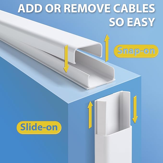 Wire Cover for Wall Mount TV 32in(2xL16in), Wall Cord Cover, X-Large TV Cable Hider Hide Cords, Cord Hider, Cable Raceway Black W1.54in x H0.75in