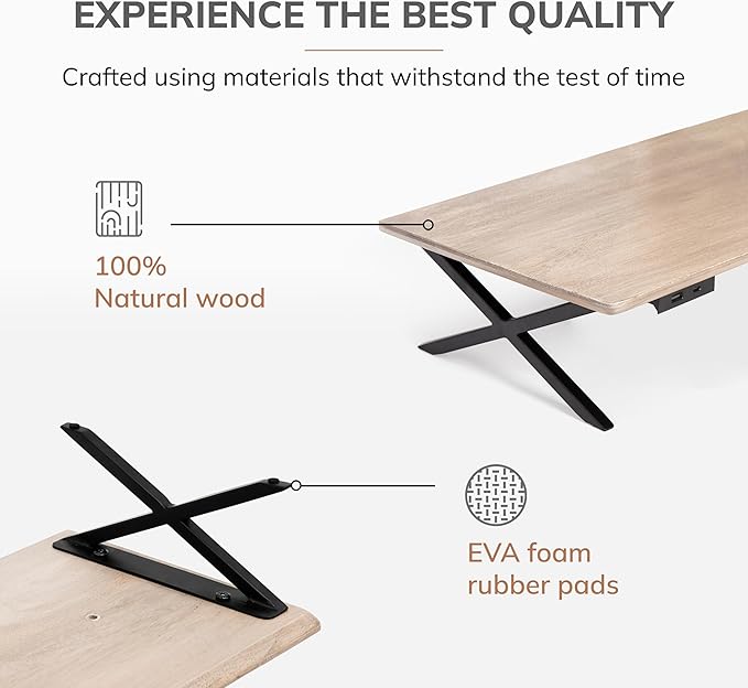 Anji Mountain Monitor Stand - Desktop Organizer & Laptop Riser, Ergonomic Monitor Riser, Space-Saving Monitor Stand for Desk, Durable Construction, Easy Assembly, Ideal for Home & Office,Biscotti