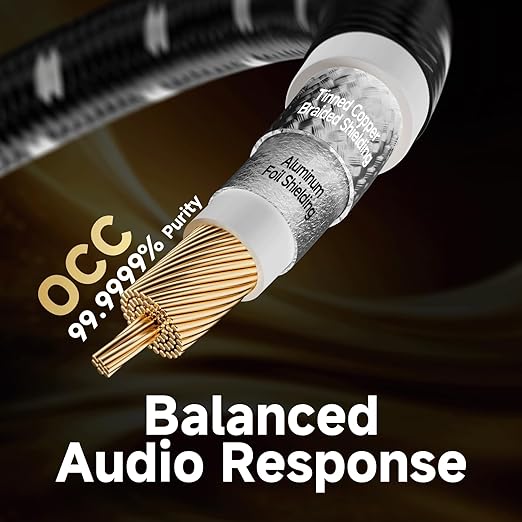 TODN 75-Ohm Coaxial Digital Audio Cable Audiophile 24K Gold-Plated RCA Male Connector SPDIF Coax Cable with OCC-Core, Dual Shielded for Subs/TVs/Apms (4.9ft /1.5m)