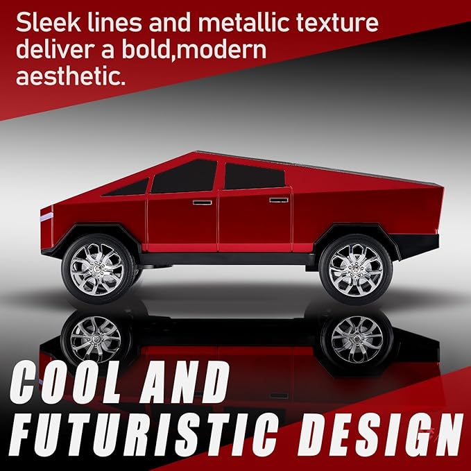 WSTER Portable Car Model Bluetooth Speaker with HD Stereo Sound, TWS Dual Pairing, LED Display, Truck-Style Wireless Speaker for Home, Office, Gaming & Collectible Display (RED)