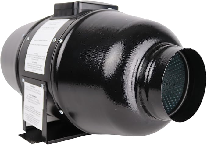 VENTS-US TT Silent M 125-5" Inline Duct Fan Includes Two-Speed Switch with Thermal Overload Protection – UV Resistant, Quiet Operation, up to 188 CFM