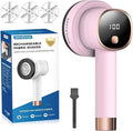 Smyeviva Rechargeable Fabric Shaver for Clothes: 6-Leaf Blades & 3 Speeds to Remove Pilling, Fuzz & Lint Balls - with LED Display, Portable Electric Lint Remover for Sweater, Couch, Blanket, Furniture
