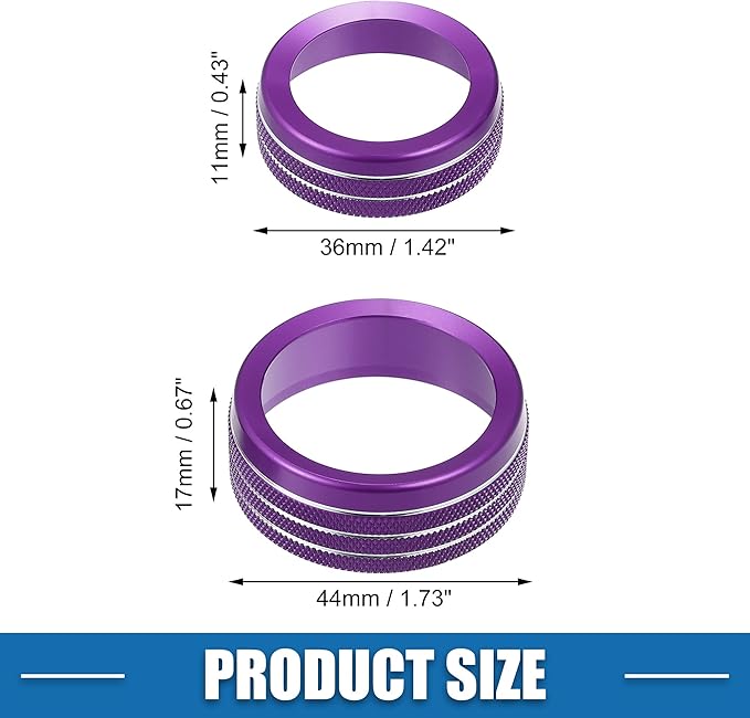 A ABSOPRO Car Air Conditioner Knobs Decals AC Radio Switch Knob Cover for Dodge Durango 2014-2020 for Jeep Cherokee Grand Cherokee 2014-2021 Purple (Set of 3)