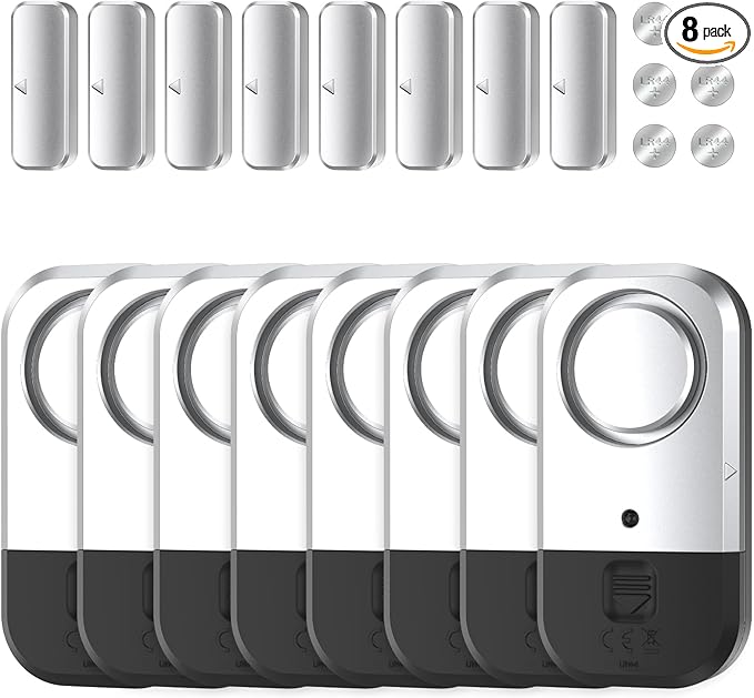 ANKOSHUN Door Window Alarm Sensors - Door Alarms for Kids Safety, Door Alarms for Home Security, for Home, Office, Store, Garage, Dorm Room, Apartment, RV, 8 Pack