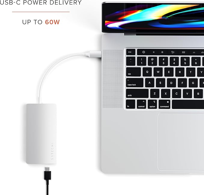 Satechi 8 in 1 USB C Hub Multiport Adapter V2, 4K HDMI, 115W USB C PD Charging, 3 USB-A, Ethernet, Micro/SD Card Readers, for Laptop, MacBook Air/Pro M5/M4, iPad, Windows - Silver