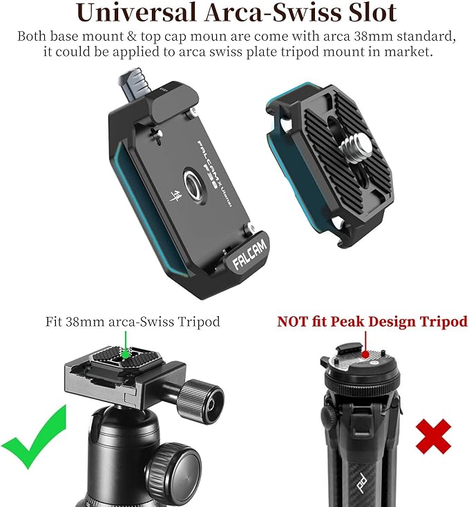 ULANZI F38 Camera Quick Release Plate w 1/4" to 3/8" Screw Thread, Quick - Image 4