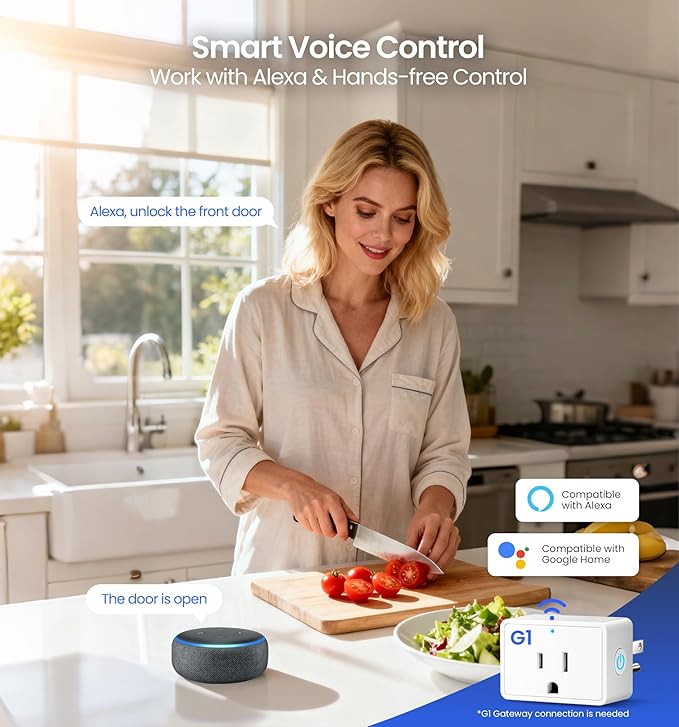 Veise VE017-K Fingerprint Smart Lock with 2 Knobs, App Control, Keyless Entry Front Door Lock with Handle Set, Electronic Digital Touchscreen Keypad Deadbolt, IP55 Waterproof, Auto-Lock, Satin Nickel