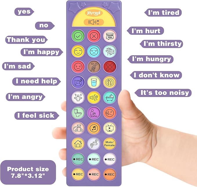 AAC Device for Autism, Joyreal Non Verbal Communication Tools for Speech Therapy & Stroke Rehab. Autism Talking Aids with 6 Programmable Buttons & Adjustable Volume, Autism Toys for Kids and Adults