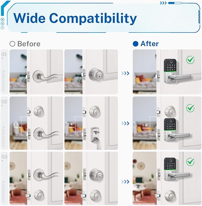 Keypad Smart Door Lock with Handle: Kucacci Keyless Entry Door Lock - Image 5