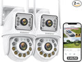 BOAVISION 2Pack 2.4G/5G WiFi Outdoor Security Camera, Dual Lens Wireless PTZ by BOAVISION