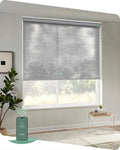 Yoolax Motorized Blinds App Control, Light Filtering Motorized Shades for Windows, Cordless Automatic Roller Shades for Bedroom Living Room Office(Light Filtering Jacquard Gray, 42" W x 72" H)