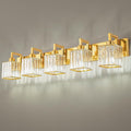 FDPBY Modern Bathroom Vanity Light 5-Lights Chrome Crystal Wall Lamp Bathroom Modern Crystal Vanity Lighting