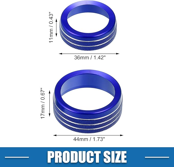 A ABSOPRO Car Air Conditioner Knobs Decals AC Radio Switch Knob Cover for Dodge Durango 2014-2020 for Jeep Cherokee Grand Cherokee 2014-2021 Blue (Set of 3)