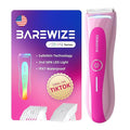BAREWIZE Bikini Trimmer for Women, Electric Shaver for Women | LED Light, IPX7 Waterproof, USB-C Rechargeable, Ceramic Blade | Electric Razors for Women, Pubic Hair Trimmer Women (Petal Bonbon)