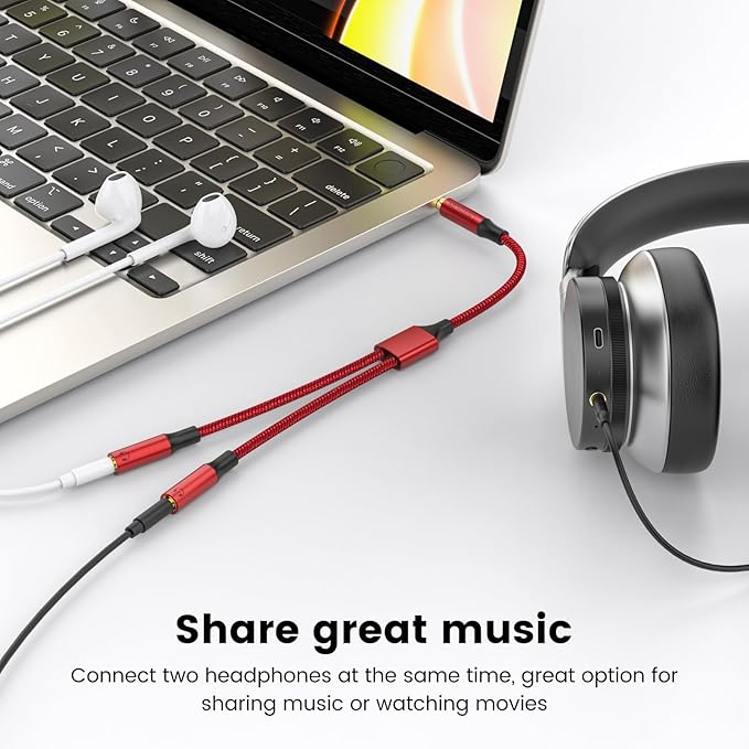 MOSWAG Headphone Mic Splitters Adapter Audio Headphone Connector Mutual Convertors for Gaming Headset, PS4, Xbox One, Notebook, Mobile Phone and Tablet