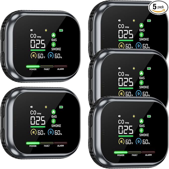 5 in 1 Indoor Air Quality Monitor, Portable Real-Time by Unknown