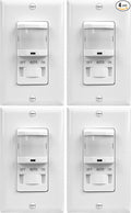 TOPGREENER in-Wall PIR Motion Sensor Light Switch, Motion Sensor Switch, Occupancy Sensor Switch, On/Off Override, 4A, 500W, Single Pole, 𝐍𝐞𝐞𝐝 𝐍𝐞𝐮𝐭𝐫𝐚𝐥 𝐖𝐢𝐫𝐞, TSOS5, White, 4 Pack