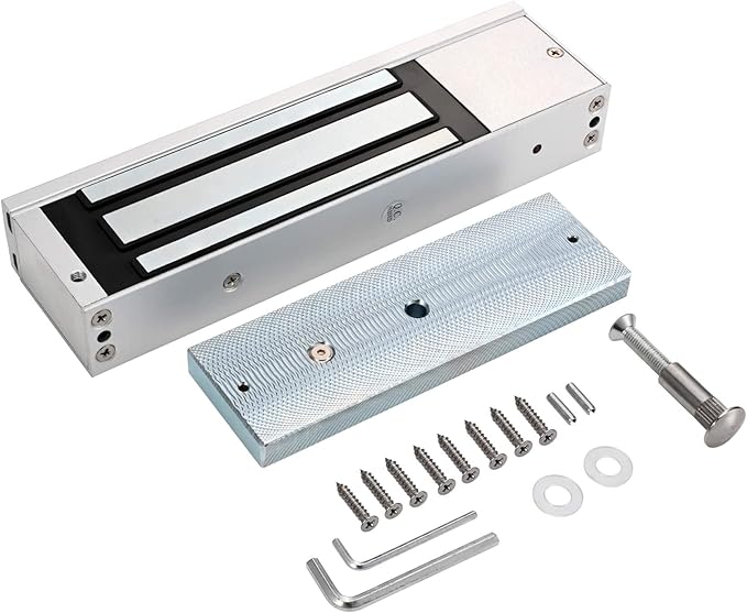 Door Access Control System 1200lbs Magnetic Lock Kit with 4 Remote Controls Stainless Steel Exit Button