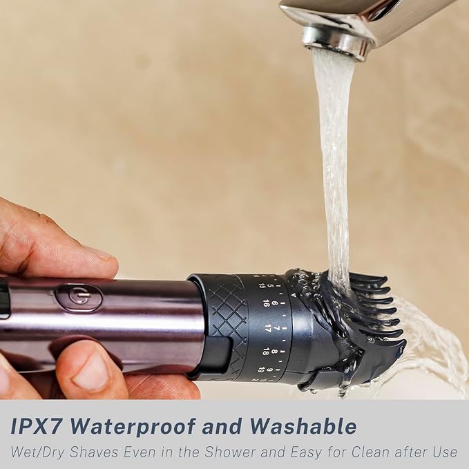 Beard Trimmer for Men, Precision Dial Adjustable 20 Settings, All-in-One Professional Hair Clippers and Foil Shavers Set with Nose Body Hair Trimmers, IPX7 Waterproof Wet and Dry, USB-C Charge Dock