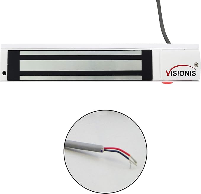 Visionis VS-VISML600LED-WH Indoor 600lbs White Electromagnetic Lock with LED Sensor for Door Access Control