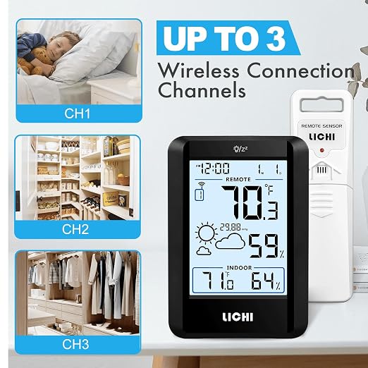 Indoor Outdoor Thermometer Wireless Weather Station External Thermometer - Image 3