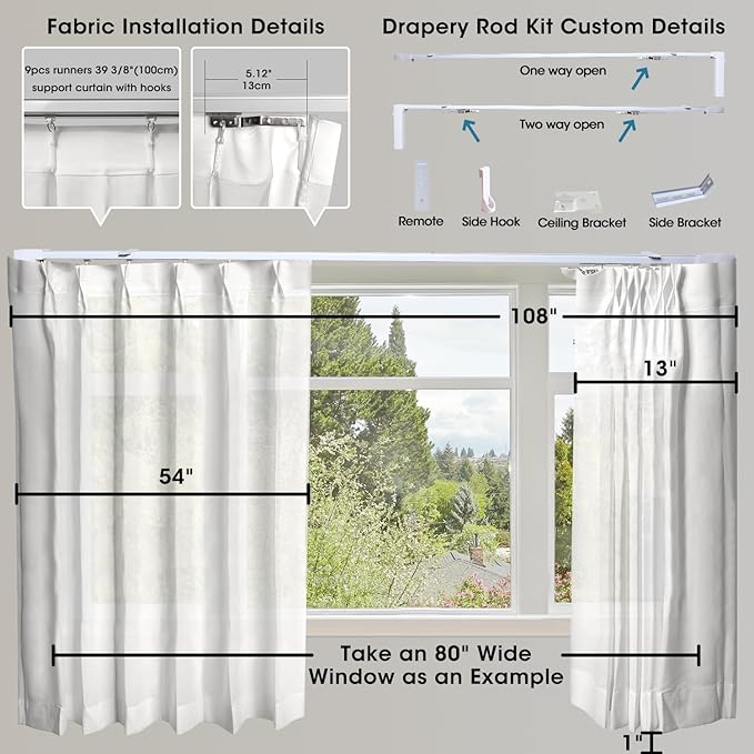 SmartWings Automatic Curtain Opener with Drapery, Motorized Vertical Blinds with Remote, Electric Closet Doors Sliding Panels Compatible with Alexa Google Homekit, Sheer Dazzling Profusion