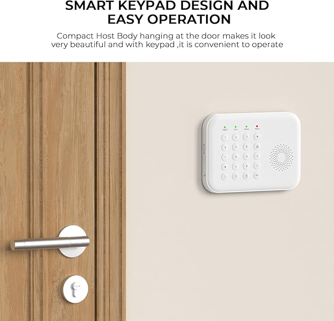 PGST Wireless Alarm System,Smart GSM 4G Home Security System with Door/Motion Sensors,Tuya APP Alerts,Compatible with Alexa&Google Assistant for Home,Villa,Apartment,Kids Safety,Pets