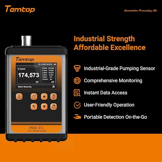 Temtop PMD371 Professional Particle Counter: Comprehensive Portable Particulate - Image 2