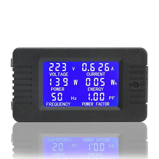 DROK AC Digital Meter, Current Voltage Amperage Power Energy Frequency Factor Multimeter AC 80-260V 100A LCD Digital Display Voltmeter Ammeter 220V 110V Monitor Detector with Current Transformer CT