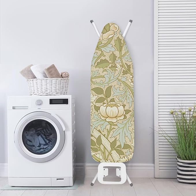 ZCFYGDX William Morris Prints Ironing Board Cover Easy Install St&ard Size with Elastic Edge 3 Bottom Nylon Buckle Straps Breathable Ironing Decor Suitable for Wide Ironing Board House Decor Size-L