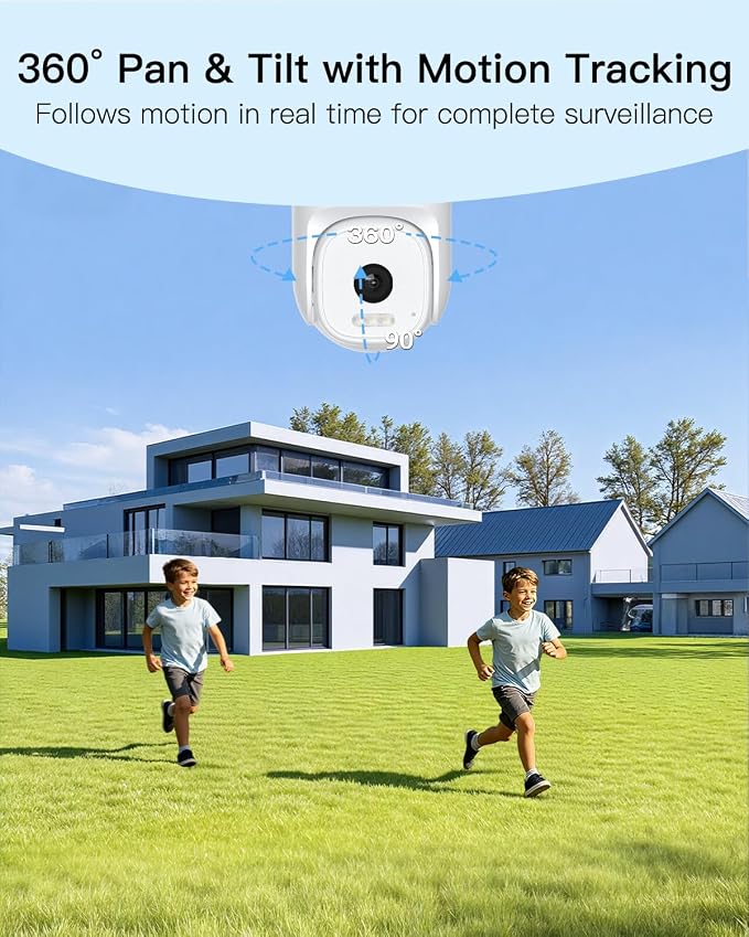 VIMTAG 2.5K 4MP Outdoor Security Camera, Pan/Tilt WiFi Home CCTV Camera - Image 2