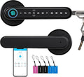 CATCHFACE Smart Fingerprint Lock - WiFi Enabled, Biometric Door Lock with Free App, Share Ekey and IC Card (Matte Black)