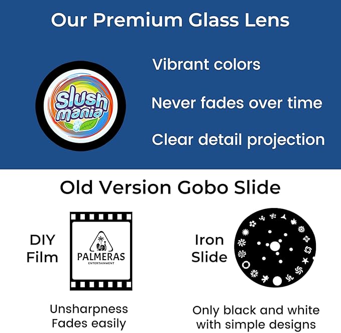 Laulgpoha 30W Logo GOBO Projector, HD LED Light for Business, Dual Cooling System, DJ Effect Light Projector with Free Glass Lens and Remote Control, Rotational, for Indoor Use