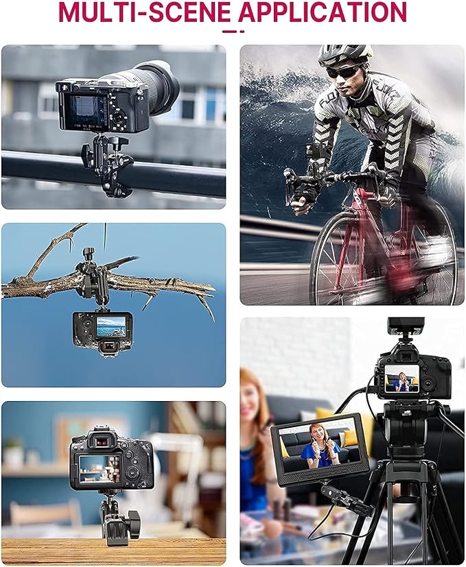 ULANZI Super Clamp Camera Clamp Mount Monitor 360° Ballhead Magic Arm Double - Image 6