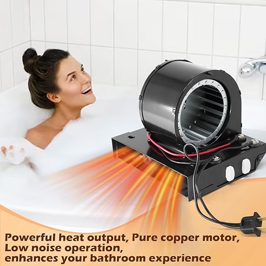 S97017063 Heater Motor Assembly Compatible with Broan Nutone 655, 655F, 655-A, 655-B, 655-C, 656, 656-A, 658, 659, 659-A Bathroom Exhaust Fan Motor Replacement for Nu-Tone Heater