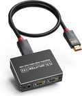 HDMI 2.1 Splitter 1 in 2 Out 4K 120Hz with 8K HDMI Cable and Power Adapter, BolAAzuL 8K 60Hz 1x2 HDMI Y Splitter with Audio Out for Dual Monitors Duplicate, Support HDCP 2.3 HDR for PS5/Xbox/PC/TV