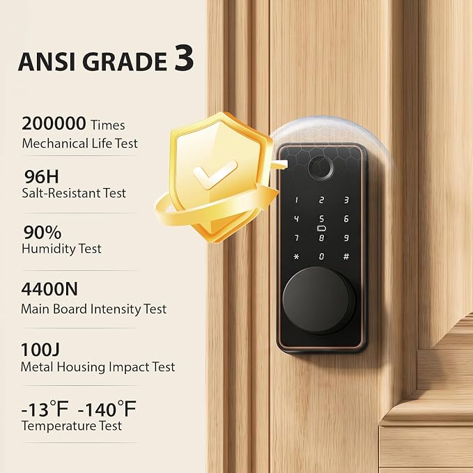 Keyless Entry Door Lock, Biquole Smart Lock, Fingerprint Door Lock | - Image 2