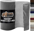 GORILLA GRIP powerGRIP Drawer Shelf and Cabinet Liner, Thick Strong Hold, Non-Adhesive Liners Protect Kitchen Cabinets and Cupboard, Bathroom Drawers, Easy Install, Breathable Mat, 17.5" x20', Gray