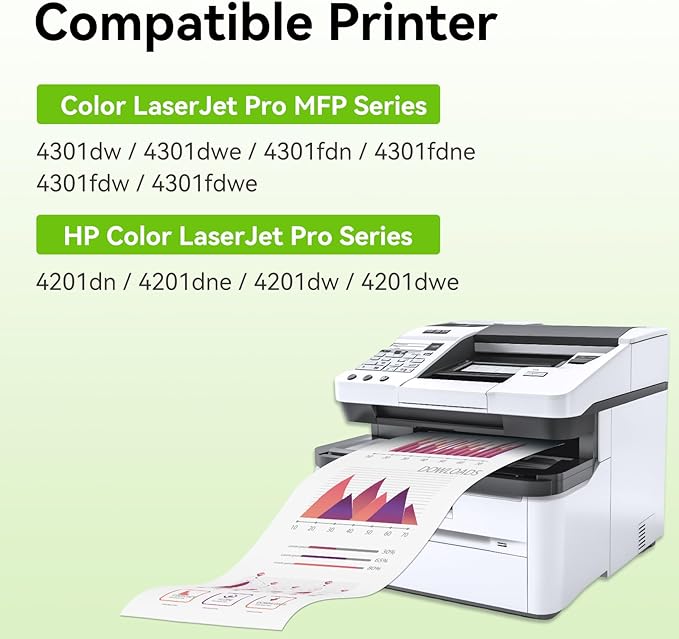 swiss toner 210X Toner Cartridges 4 Pack with Chip Compatible for HP 210X 210A Toner Replacement for HP Color LaserJet Pro MFP 4301fdw 4301fdn 4201dw Pro 4201dn 4201dw W2100A W2100X High Yield (BCMY)