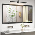 SMIROR Matte Black Bathroom Mirror for Over Sink 66x 36 inch, Metal Thick Frame Rectangle Vanity Mirror for Wall, Anti-Rust, Horizontally or Vertically Mounted