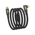 USBC right angle Cable 6.6FT Compatible With Thunderbolt 5/4,90 degree Type C 240W Fast Charging,USB C 16K@60Hz/8K@120Hz HD Video Output for Display,USB 5/4 Cable 80Gbps Data Transfer for SSD/Dock.