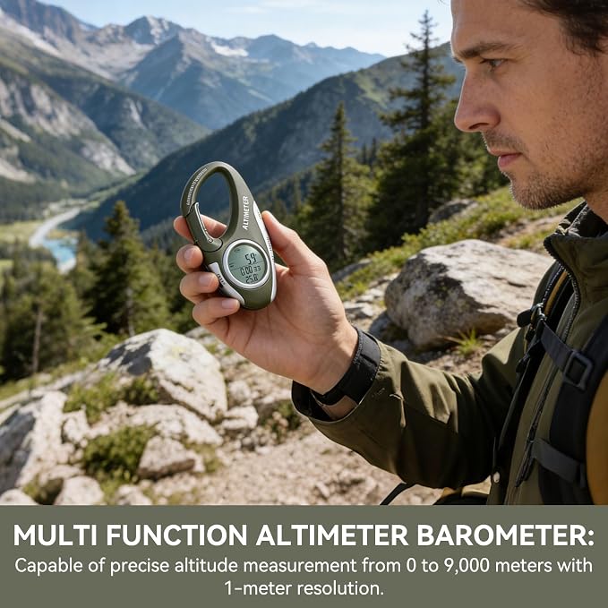 HERCHR Digital Altimeter, Hiking Thermometer Portable Compass - Image 5